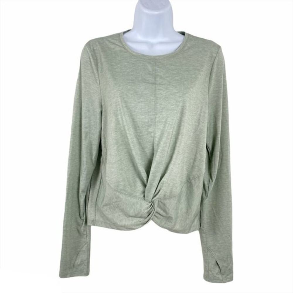 Athleta Essence Opal Green Long Sleeve  Top - Small